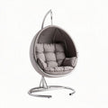 Hanging Circle Lounge Chair – Indoor and Outdoor Use – Metal Frame and Fabric Cushion – 90 x 90 x 110cm