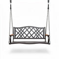 Metal Frame Outdoor Swing Bench with Wooden Accents – Suitable for Gardens and Patios – Made of Steel and Wood – 150 x 60 x 50cm