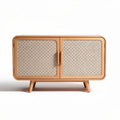 Rattan and Wood Storage Cabinet for Living Room or Bedroom – 80 x 40 x 100cm