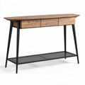 Console Table with Drawers for Living Room Use, Metal and Wood Construction, 120 x 35 x 80cm