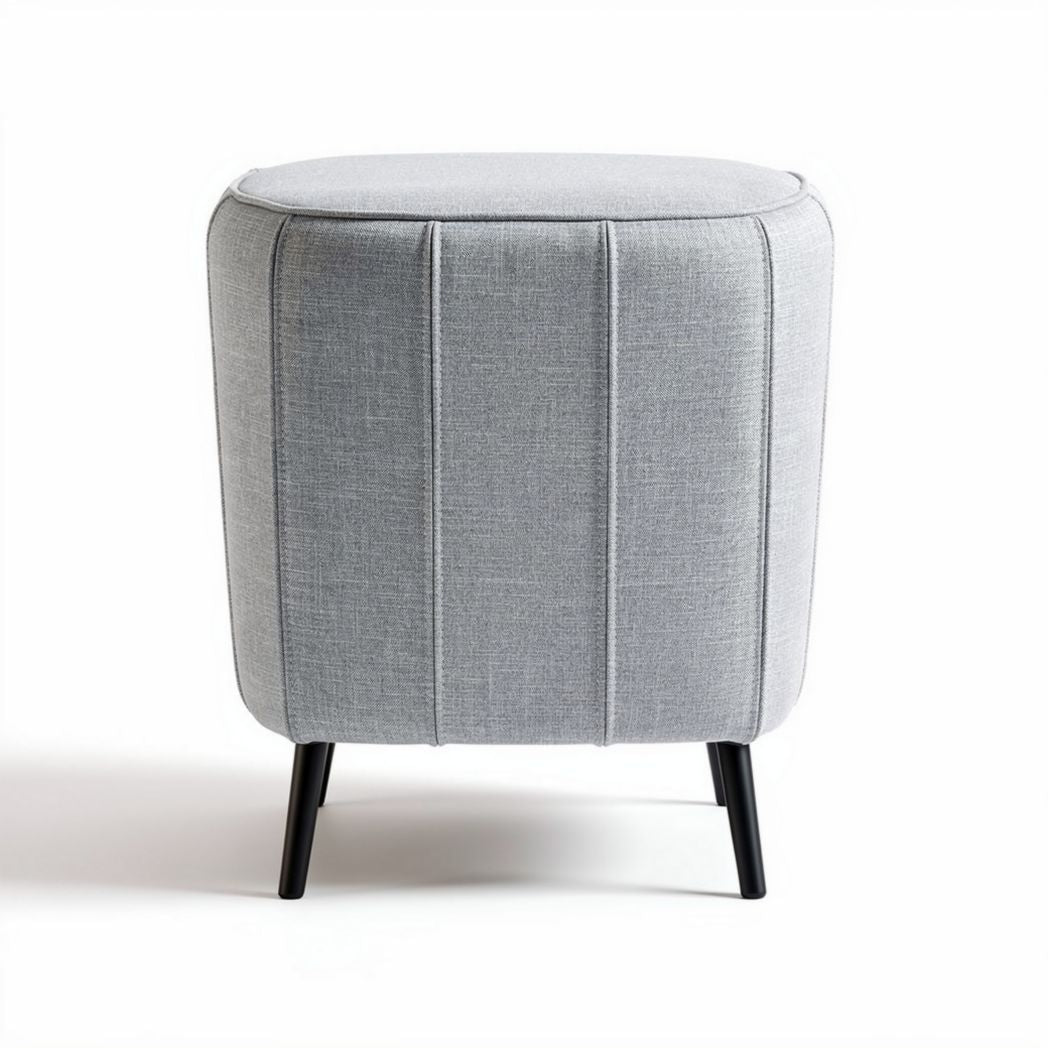 Fabric Upholstered Storage Ottoman – Ideal for Living Room Use – Upholstery Material with Wooden Legs – 50 x 50 x 45cm