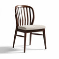 Wood Dining Chair for Home Use - Upholstered Seat with Fabric - 44 x 45 x 88cm