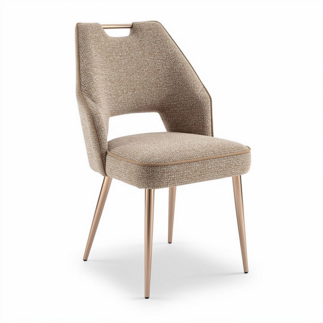 Upholstered Dining Chair for Indoor Use – Fabric and Metal Construction – 45 x 45 x 85cm