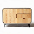 Natural Wood Sideboard for Living Room Storage – MDF and Wood – 90 x 40 x 70cm