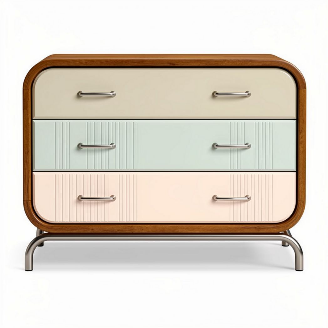 Wooden Drawer Chest with Colorful Fronts for Bedroom Storage – 80 x 40 x 100cm