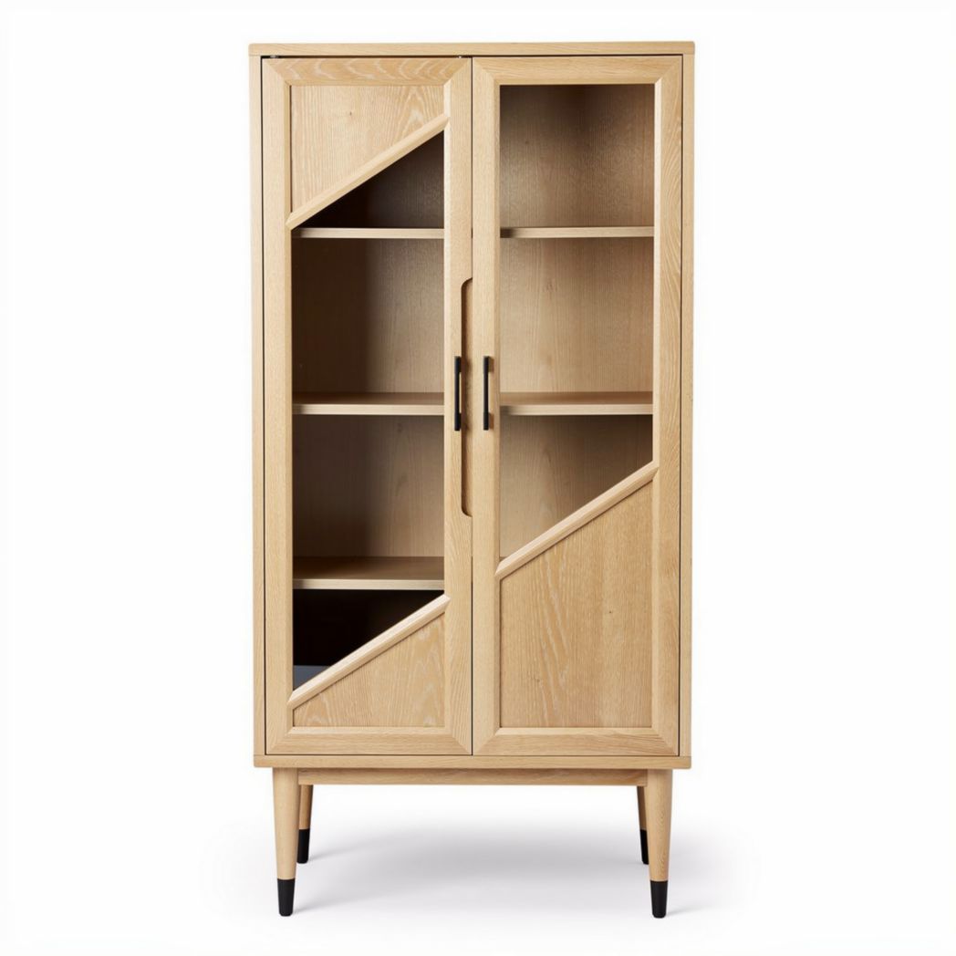 Wooden Display Cabinet for Living Room Organization – 80 x 40 x 180cm