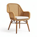 Woven Rattan Lounge Chair for Indoor and Outdoor Use, Natural Material, 70 x 70 x 90cm